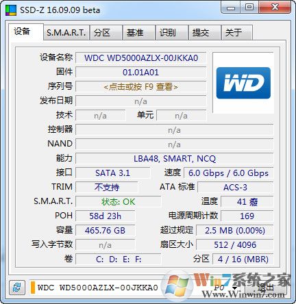 固態(tài)硬盤(pán)檢測(cè)工具SSD-Z v18.06中文綠色版