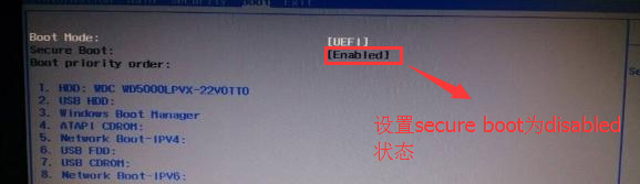 禁用Secure Boot 禁用Secure Boot