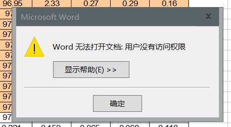 Word無法導(dǎo)入Excel 提示：用戶沒有訪問權(quán)限 該怎么辦？