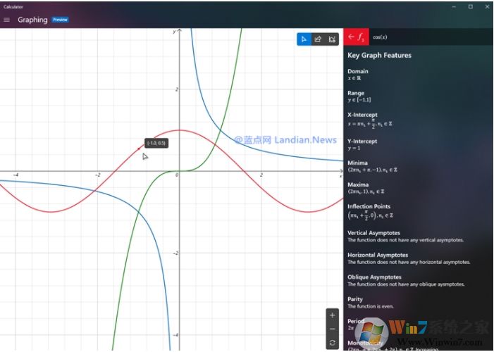 Win10計算器迎來重大新功能:可繪制函數(shù)圖形