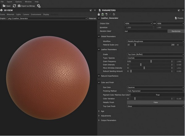 C4D皮革紋理材質(zhì)球下載_Poliigon Leather Generator(C4D皮革紋理生成插件)