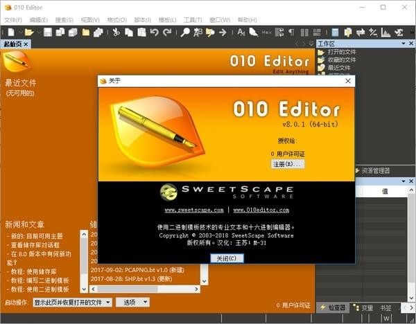 010Editor中文破解版|十六進(jìn)制編輯器(010 Editor) v11.0.1漢化版