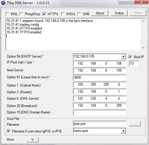 Tiny PXE Server漢化版(PXE服務器軟件) V1.0.0.20官方漢化版