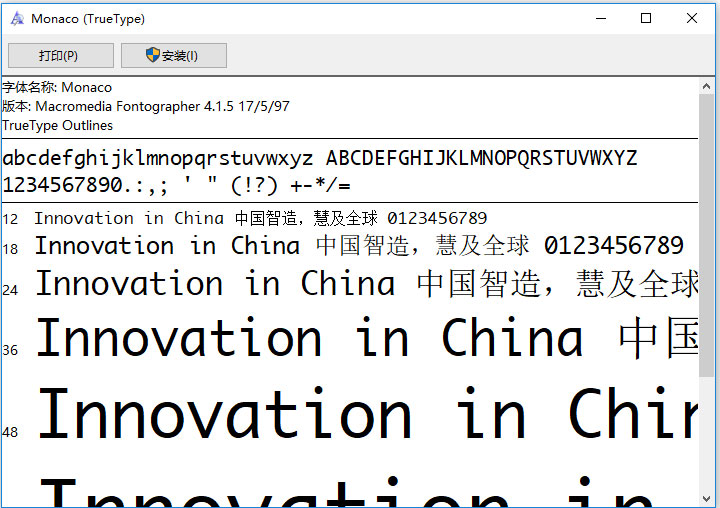 Monaco字體TTF免費(fèi)版