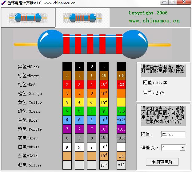 色環(huán)電阻計算工具 V1.0綠色版