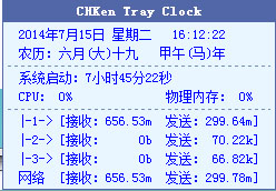 CHKen Tray Clock V2.68綠色漢化版