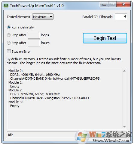 TechPoweUP Memtest64(內存條檢測工具) 綠色免費版