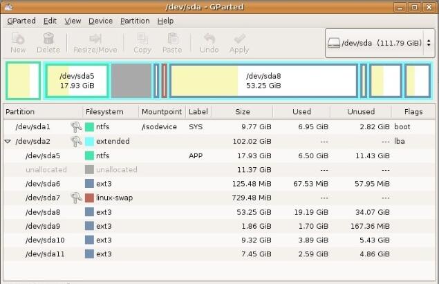 GParted(linux磁盤分區(qū)工具) V1.1.0綠色版