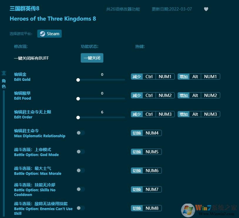 三國群英傳8二十六項修改器 v1.6.01