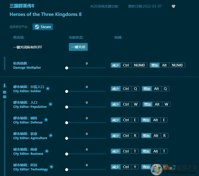 三國(guó)群英傳8二十六項(xiàng)修改器