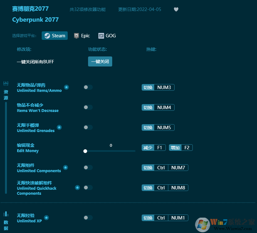 賽博朋克2077線上修改器(32項全功能) 風(fēng)靈月影版