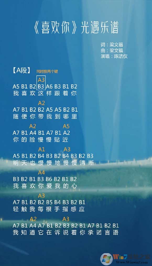 光遇簡譜《喜歡你》怎么彈？光遇簡譜大全