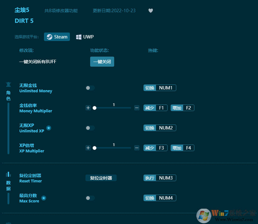 塵埃5八項修改器