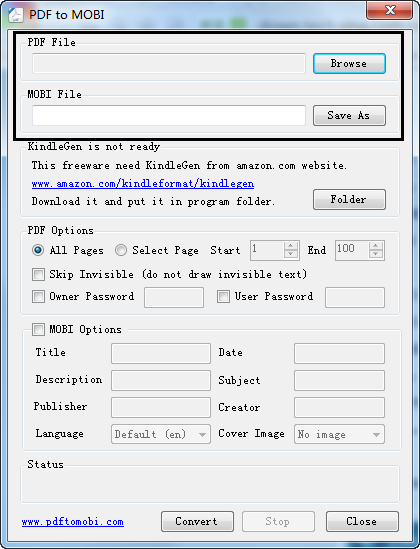 PDF to MOBI電子書格式轉(zhuǎn)換器(免費(fèi)可用) V2.0.6綠色免費(fèi)版
