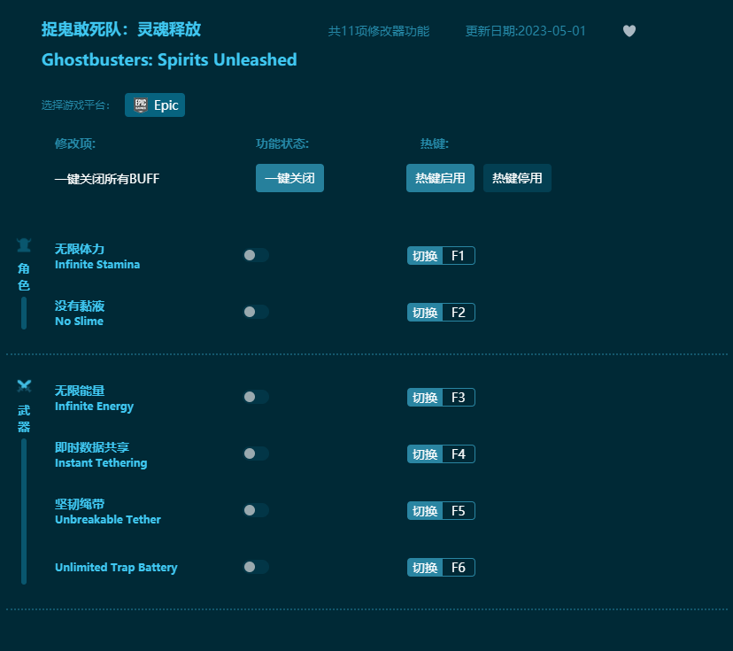 捉鬼敢死隊(duì)靈魂釋放十一項(xiàng)修改器 v2023最新版