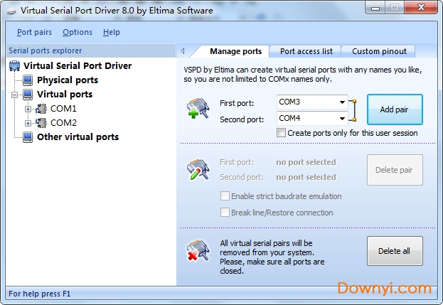 虛擬串口VSPD(全名:Virtual Serial Port Driver 8) V8.0.412綠色漢化版