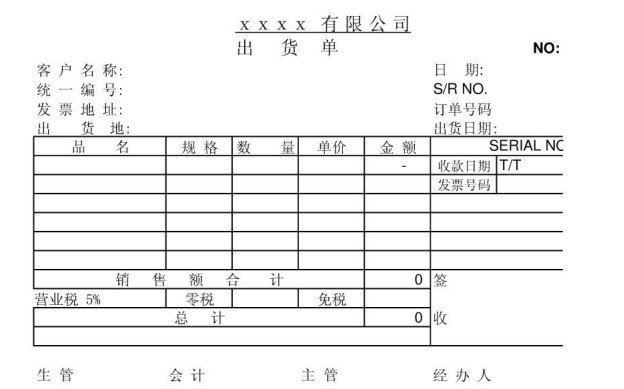 公司正規(guī)出貨單模板 V2024最新版